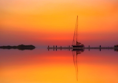 夕阳反射