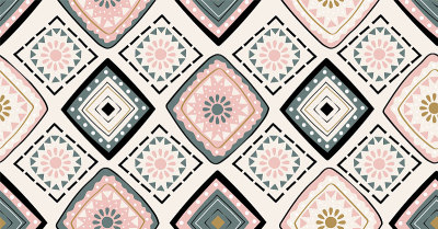 pink green black geometric seamless pattern in Afr