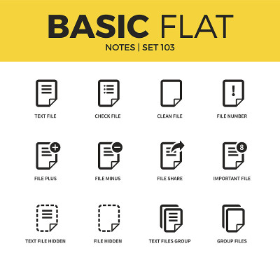 Basic set of notes icons