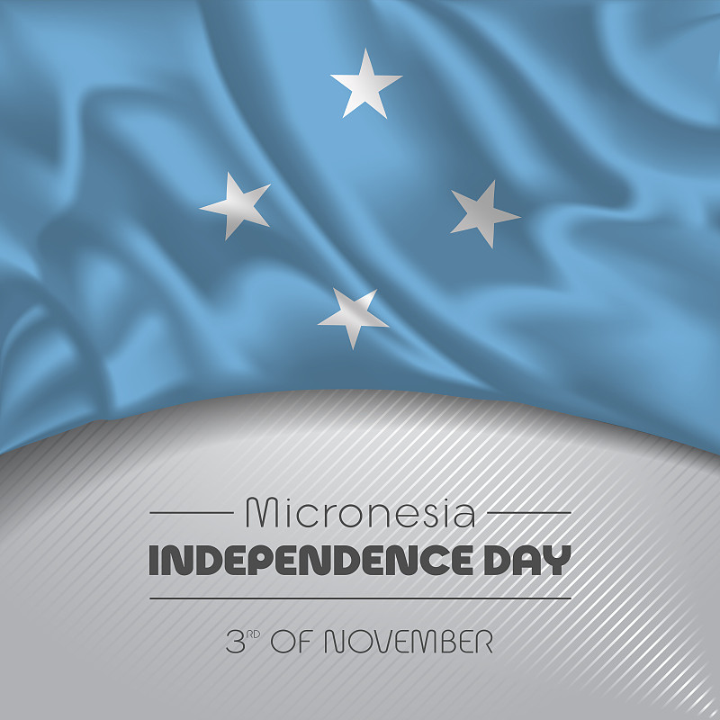Micronesia happy independence day greeting card, b