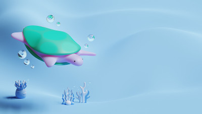 世界海洋日登陆页面模板与海龟3D渲染