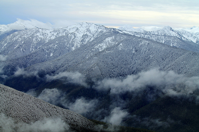 雪山峡谷与云