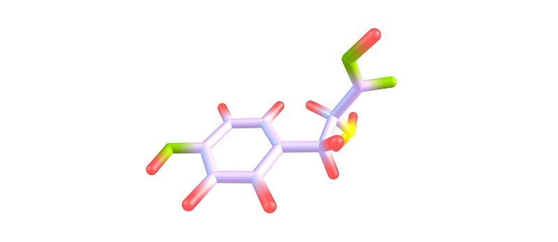 酪氨酸分子结构孤立在白色上