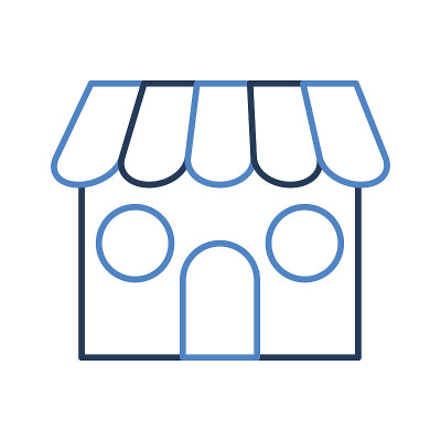 商店建筑正面图标