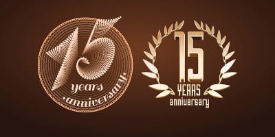 15周年纪念集矢量图标，数字