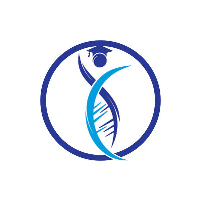 学生dna矢量标志模板。遗传教育载体标志设计理念。
