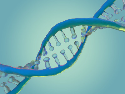 DNA链。抽象的科学背景。三维渲染