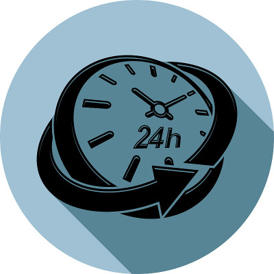 图形网矢量24小时计时器，24小时象形文字。