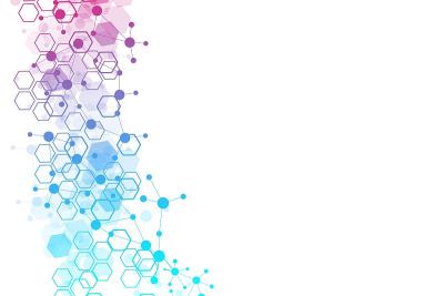 结构分子和通信。Dna,原子,神经元。科学的设计理念。用点连接线。医学，技术，化学，科学背景。矢量插