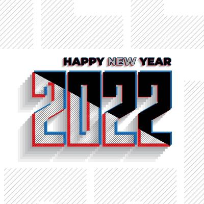 字体编号2022复古风格和简单的故障设计。
