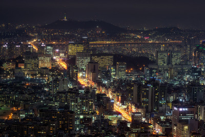 Gangnam和Seocho的夜景