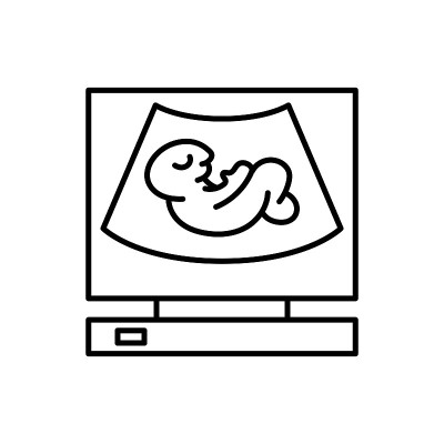 超声波图标，婴儿超声波图标矢量插图