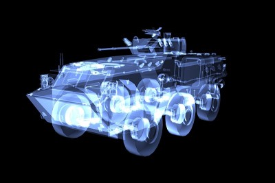 军用悍马3D x射线渲染