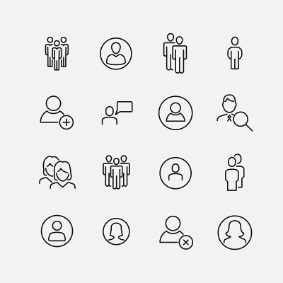 人相关矢量图标集。