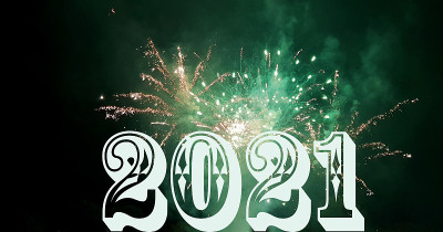 新年烟花在2021年天空