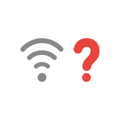 矢量图标概念无线wifi符号带问号