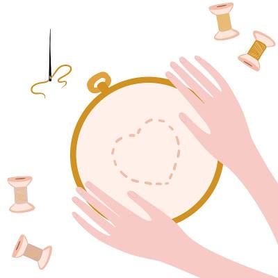 手与箍刺绣