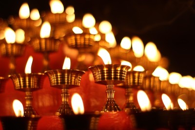 Buddhist Altar Candles at Religious 108 Butter Lam