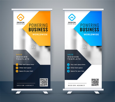stylish company business roll up banner design