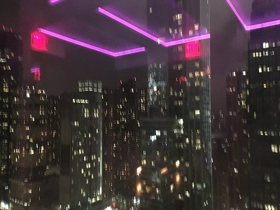 纽约曼哈顿摩天大楼的夜晚。