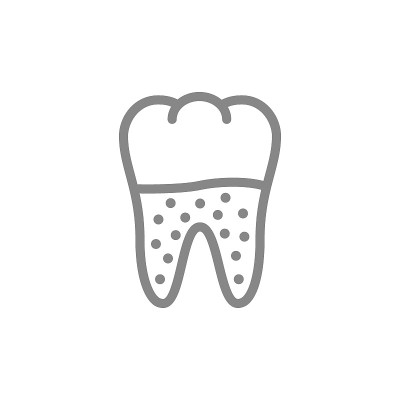 蛀牙线图标。牙齿不健康、龋齿、牙周炎的象征