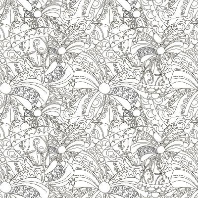 Decorative bows doodle monochrome ink sketch art d