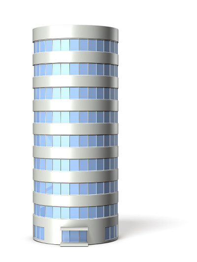 圆柱建筑的建筑模型