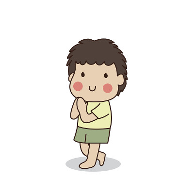 佛童站着向佛致敬。