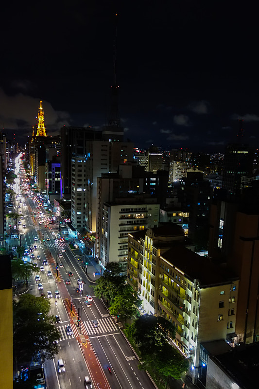 圣保罗大街，圣保罗市景，全景，夜景