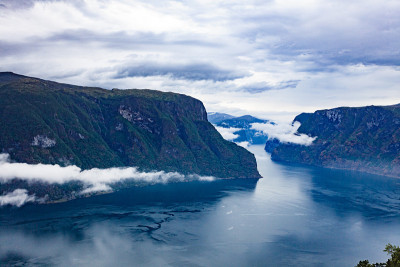 峡湾景观在挪威的奥兰德峡湾