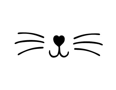 矢量手绘涂鸦素描猫鼻子