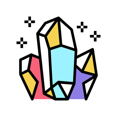 水晶占星彩色图标矢量插图