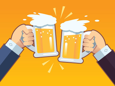 烤面包和啤酒