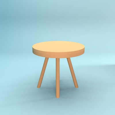 3d圆形椅子插图。独立的3d渲染椅子插图。三维圆桌图