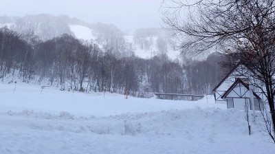 房子在雪地和树林中