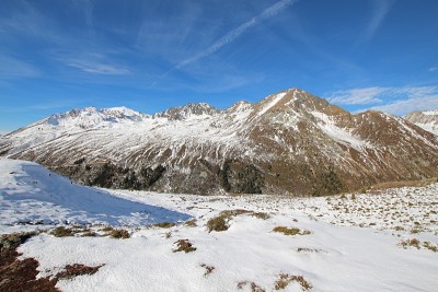 秋天的第一场雪，Panorama Hirschebensee，蒂罗尔，奥地利
