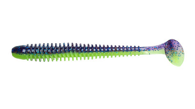 Jig silicone fishing lures on a white wooden backg