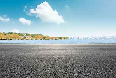 杭州柏油路和西湖景区景观