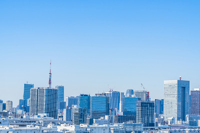 东京城市天际线，日本。