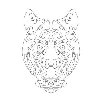一只黑豹的手绘抽象肖像。矢量风格化插图纹身，标志，墙壁装饰，t恤印花设计或外套。这幅画在织物或帆布上