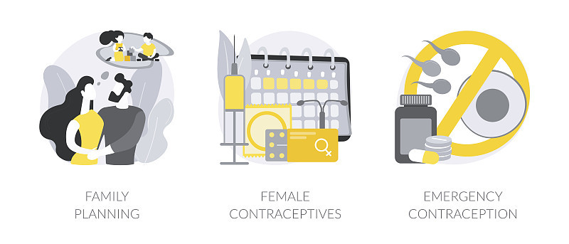 妇女保健抽象概念矢量插图。
