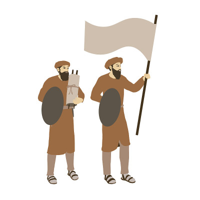 Bearded orthodox religious warriors