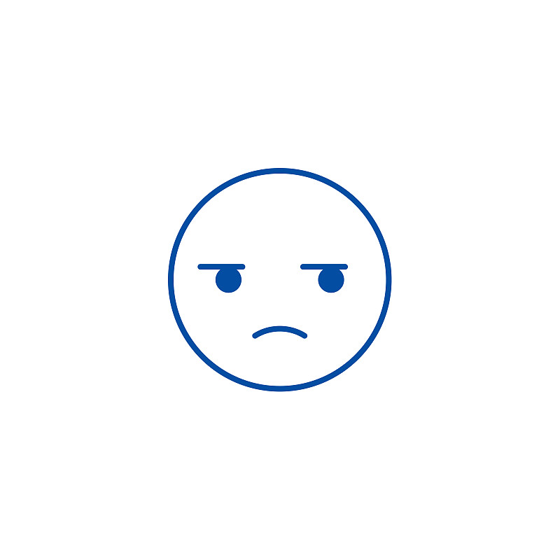 Suspicious emoji line icon concept. Suspicious emo