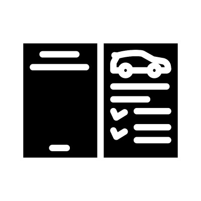 汽车服务护照汽车字形图标矢量插图