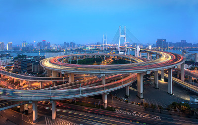 上海夜桥，中国