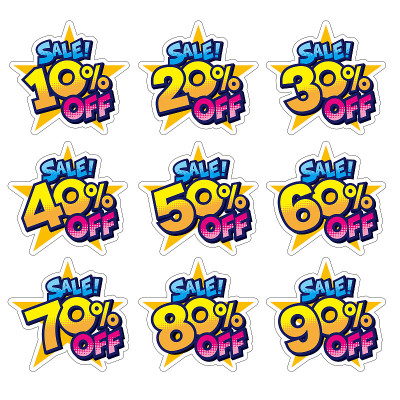 降价折扣POP集材料