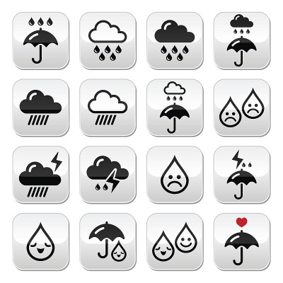 雨、雷暴、浓云矢量按钮设置