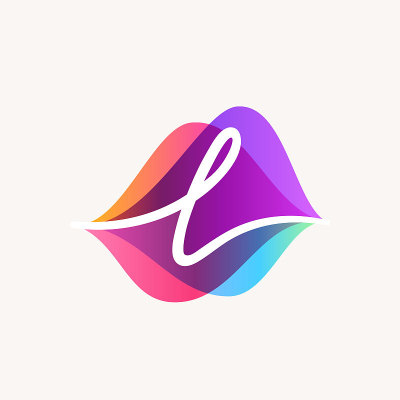 Letter L with transparency sound waves logo design