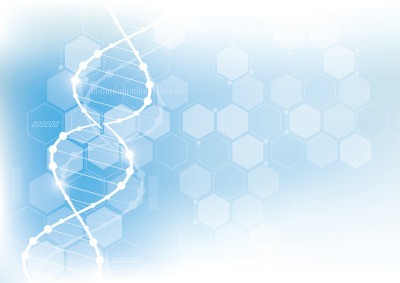 有DNA分子的科学模板，壁纸或横幅。