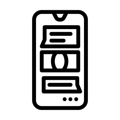 发送钱线图标矢量插图